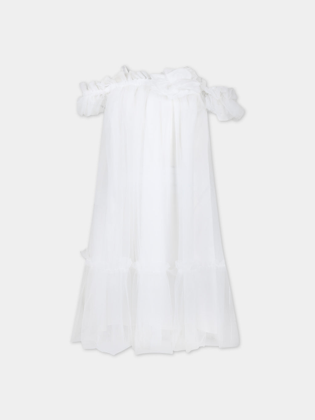 Robe blanche pour fille avec fleur